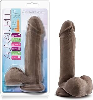 Blush Au Naturel 8 Inch Realistic Sensa Feel Dual Density Flexi Shaft Dildo - Fragrance Free Strong Suction Cup Harness Co...