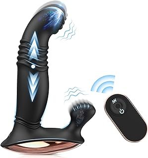 Thrusting Prostate Massager Anal Sex Toys For G-spot, 3in1 Anal Vibrator Dildo with 9 Thrusting & Vibration, 3 Powerful Mo...