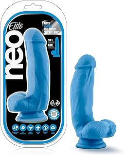 Blush Novelties, Neo Elite 7 Inch Sculpted Satin Smooth Silicone Sensa Feel Dual Density Realistic Suction Cup Harness Com...